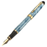 Jinhao Pen X450 Sky Blue Marbled 18KGP Medium Nib Fountain Signature Writing Pen School Office Supplies